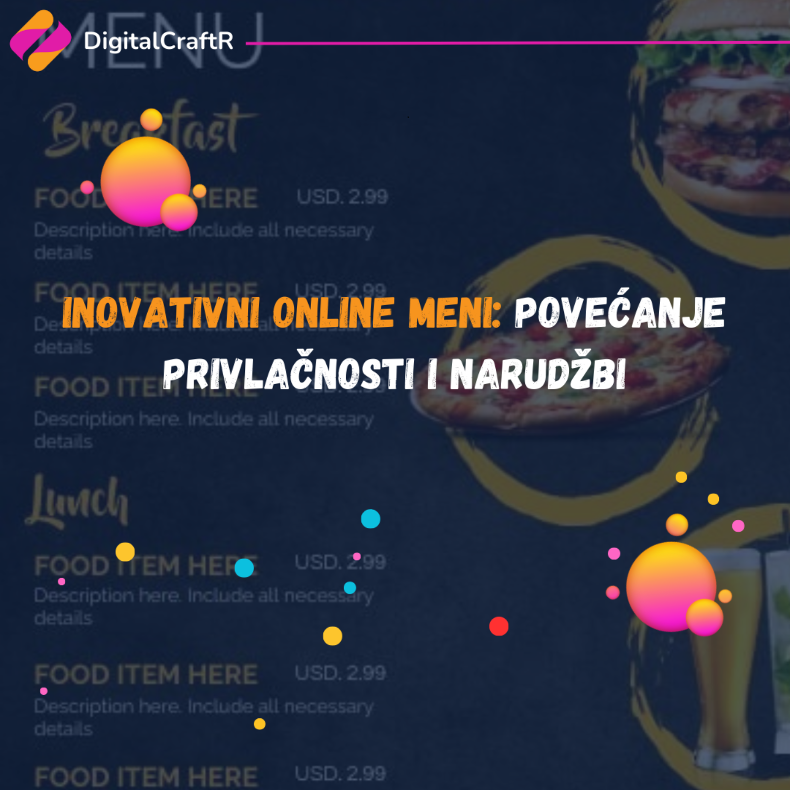 Inovativni Online Meni: Povećanje Privlačnosti i Narudžbi